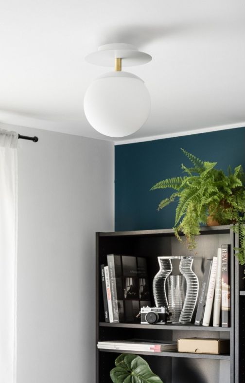 PLAAT C applique murale blanche / applique murale avec laiton