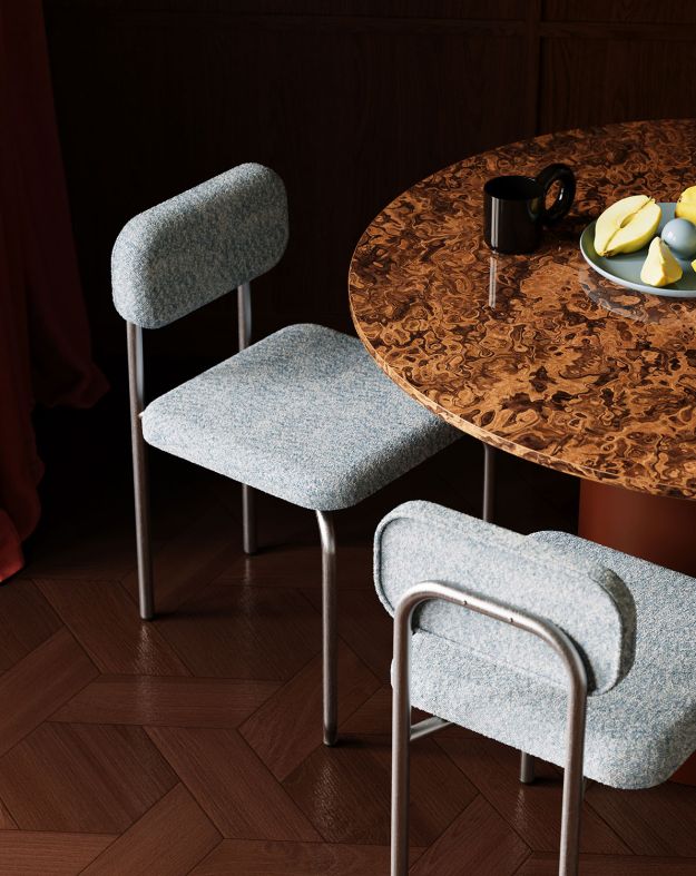 Chaise sans accoudoirs LUV en acier