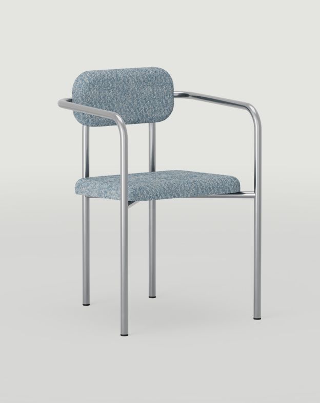 Chaise avec accoudoirs LUV en acier