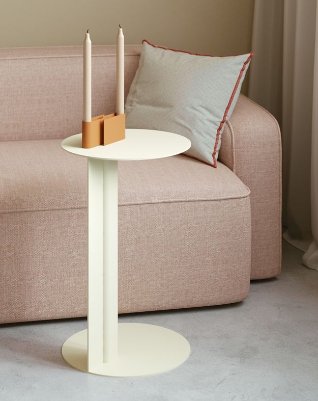 Table d’appoint en acier RONDO rouge martien