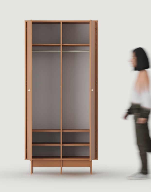 Armoire profonde KABE SZK08 à deux tringles style JAPANDI