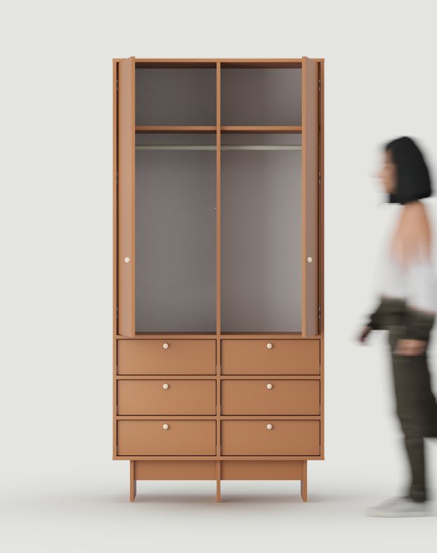 Armoire profonde KABE SZK10 à deux tringles style JAPANDI