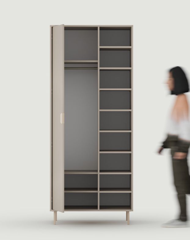 SIGI garde-robe profonde asymétrique avec barre SZSA6