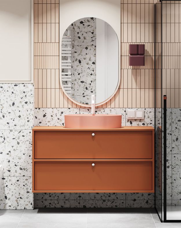 KABE meuble lavabo mural WKU02B en style JAPANDI