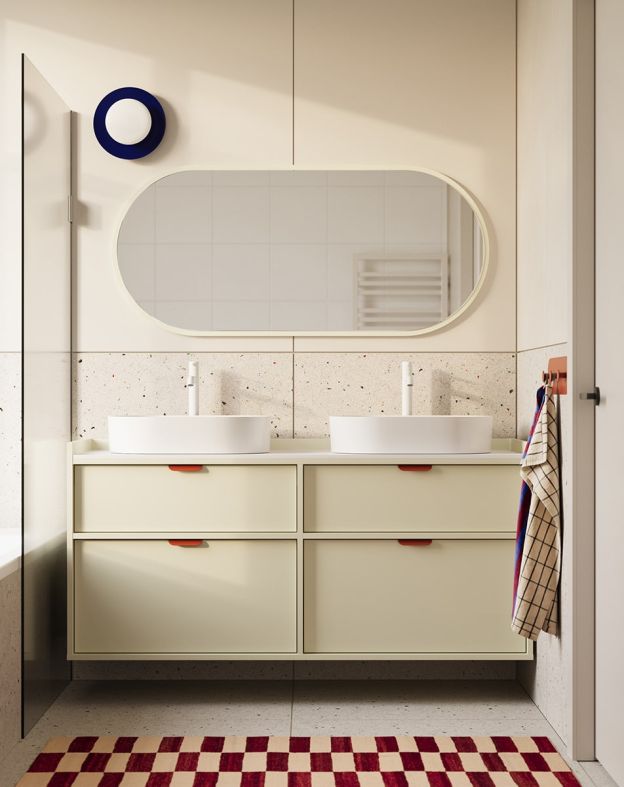 SIGI armoire avec deux lavabos OMNIRES suspendu WS2U03
