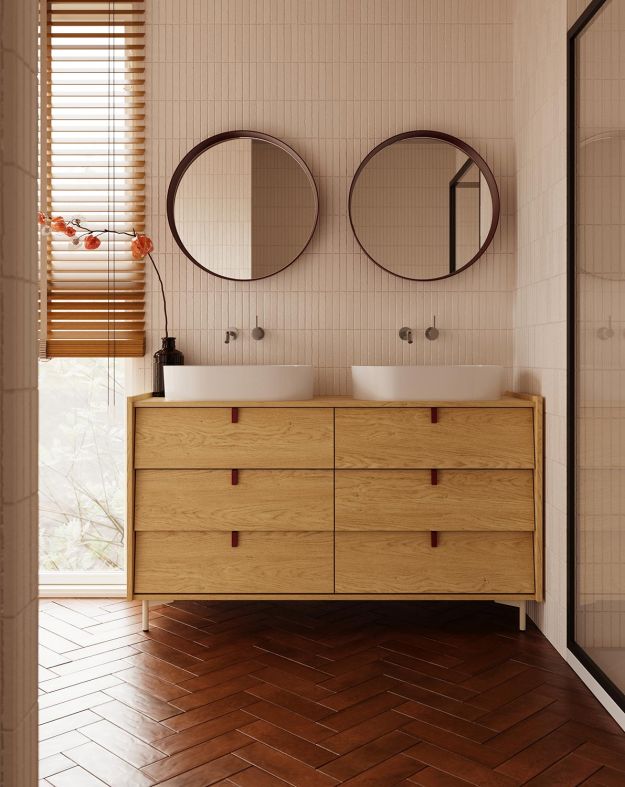Armoire avec deux lavabos OMNIRES SKRA SKR69