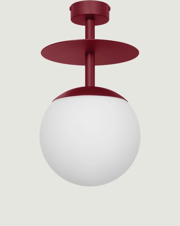 PLAAT B burgundy ceiling lamp / plafond