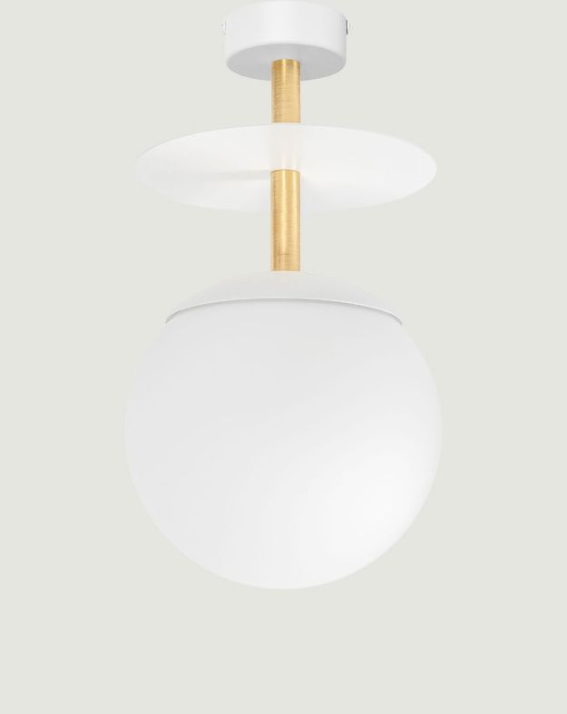 PLAAT B plafonnier blanc / plafond avec laiton