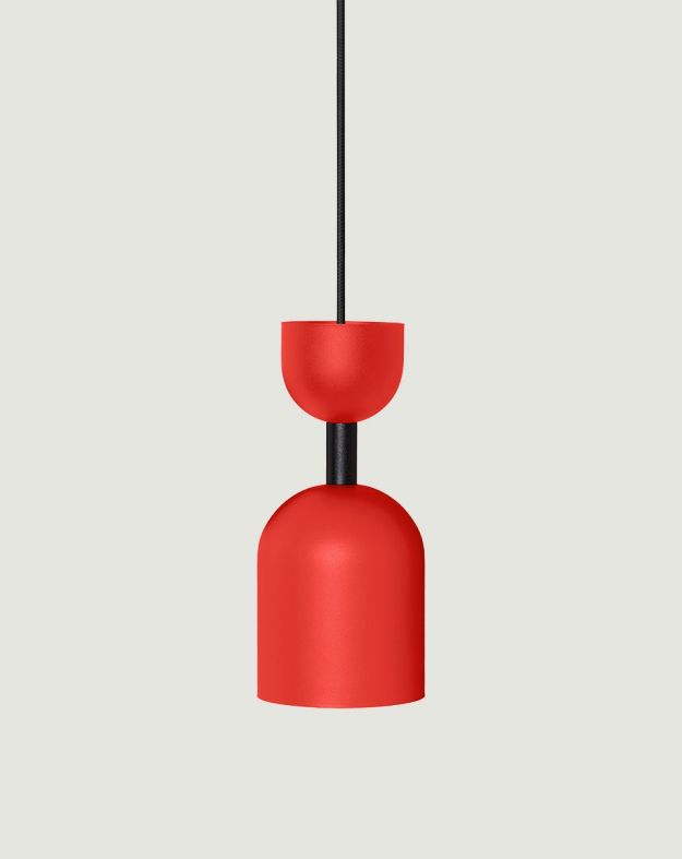 SUPURU plafonnier rouge-orange avec tube noir