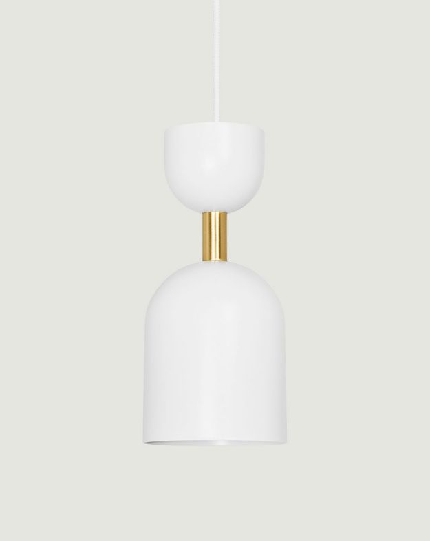 SUPURU plafonnier blanc avec tube en laiton