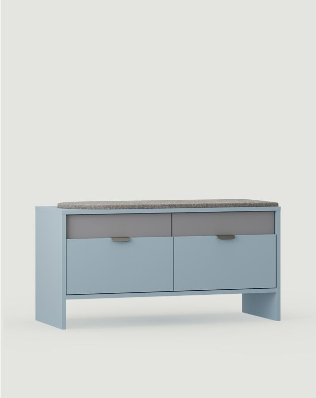 LAYERS LAY15 Double Shoe Cabinet with Seat
Color: Dove Blue
Front Layer Color: Moon Dust
Seat: Terra 05
Handle: LAYERS 110 Handle Deep Basalt