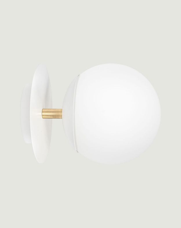 PLAAT C applique murale blanche / applique murale avec laiton