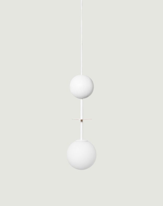 OIO Plafonnier blanc avec élément en laiton