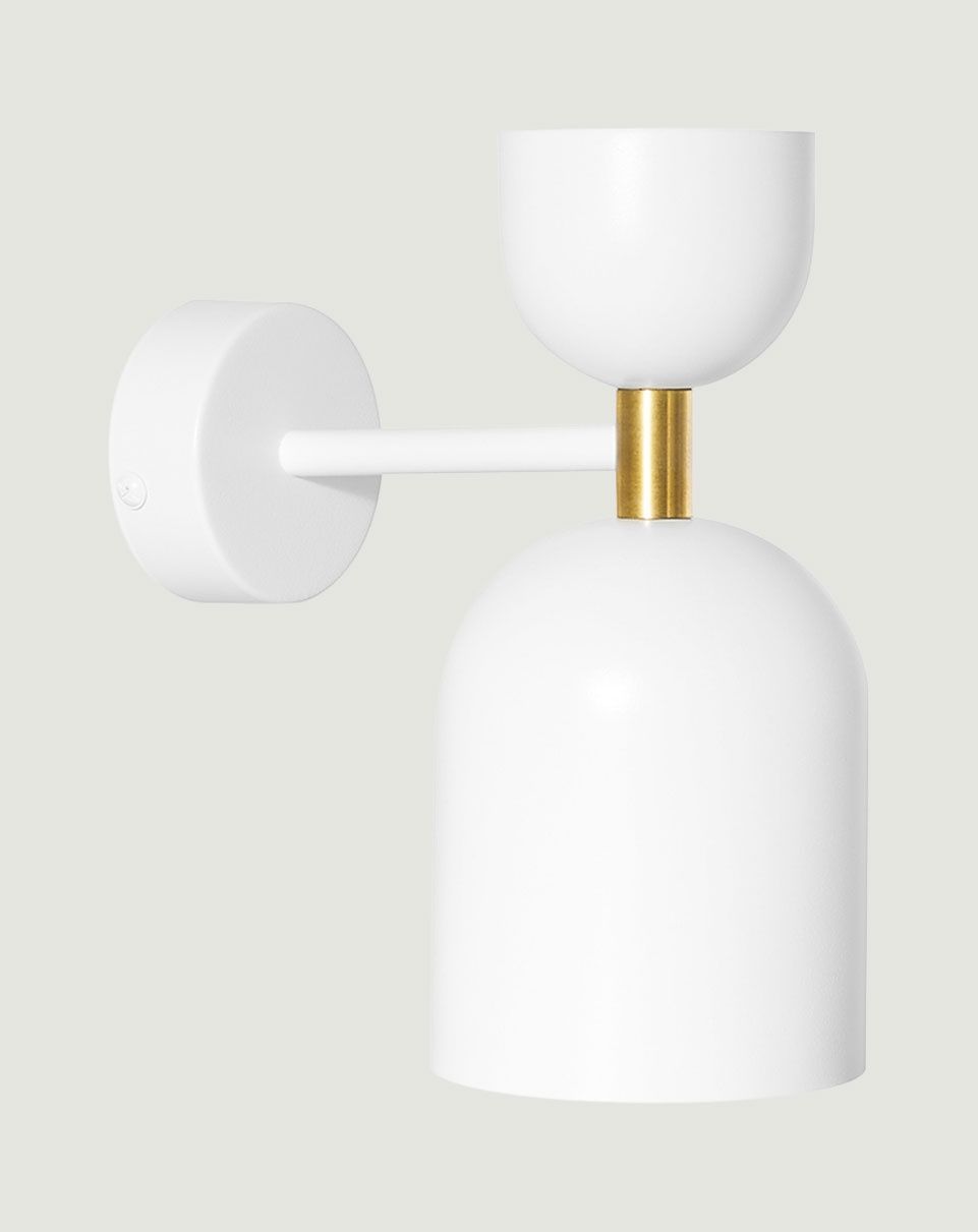 SUPURU W lampe murale / applique murale orientable blanche avec tube en laiton