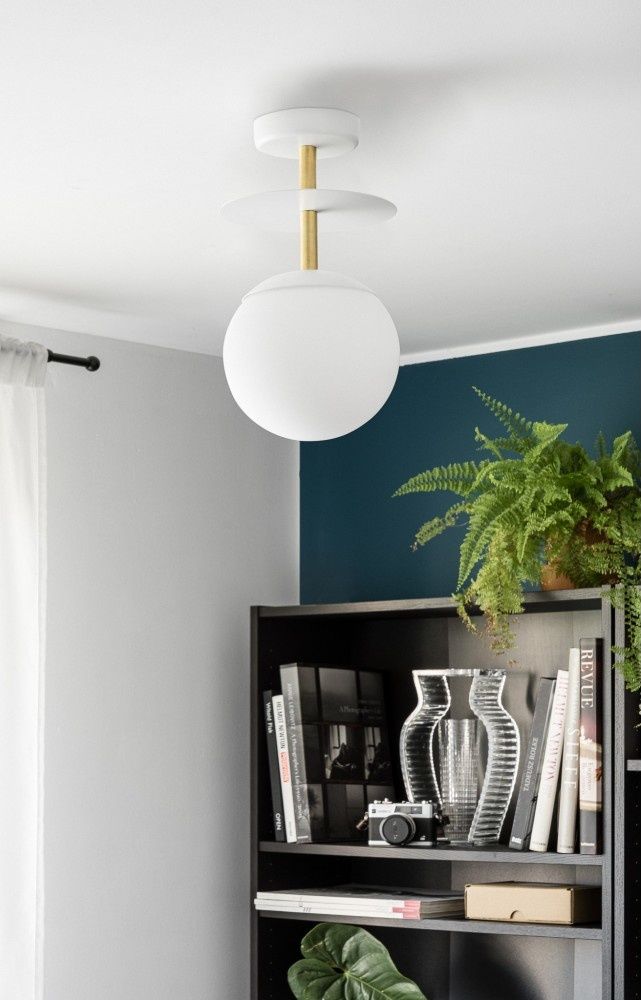 PLAAT B plafonnier blanc / plafond avec laiton