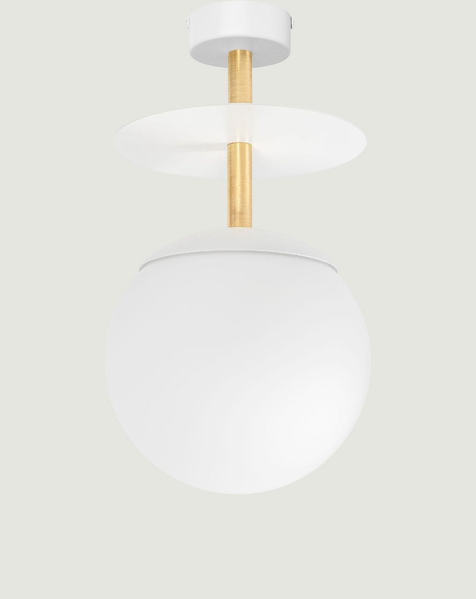 PLAAT B plafonnier blanc / plafond avec laiton