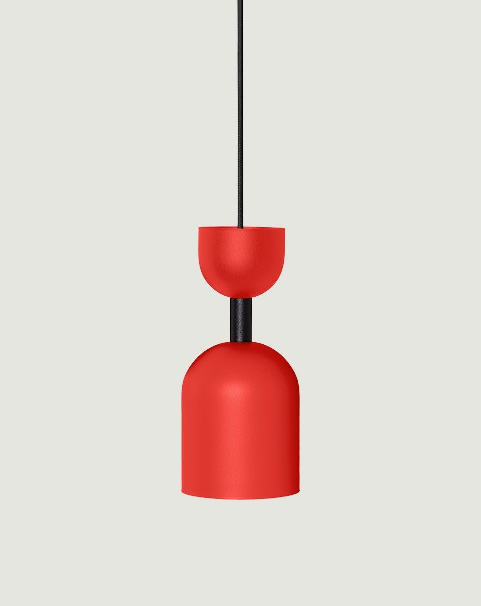SUPURU plafonnier rouge-orange avec tube noir