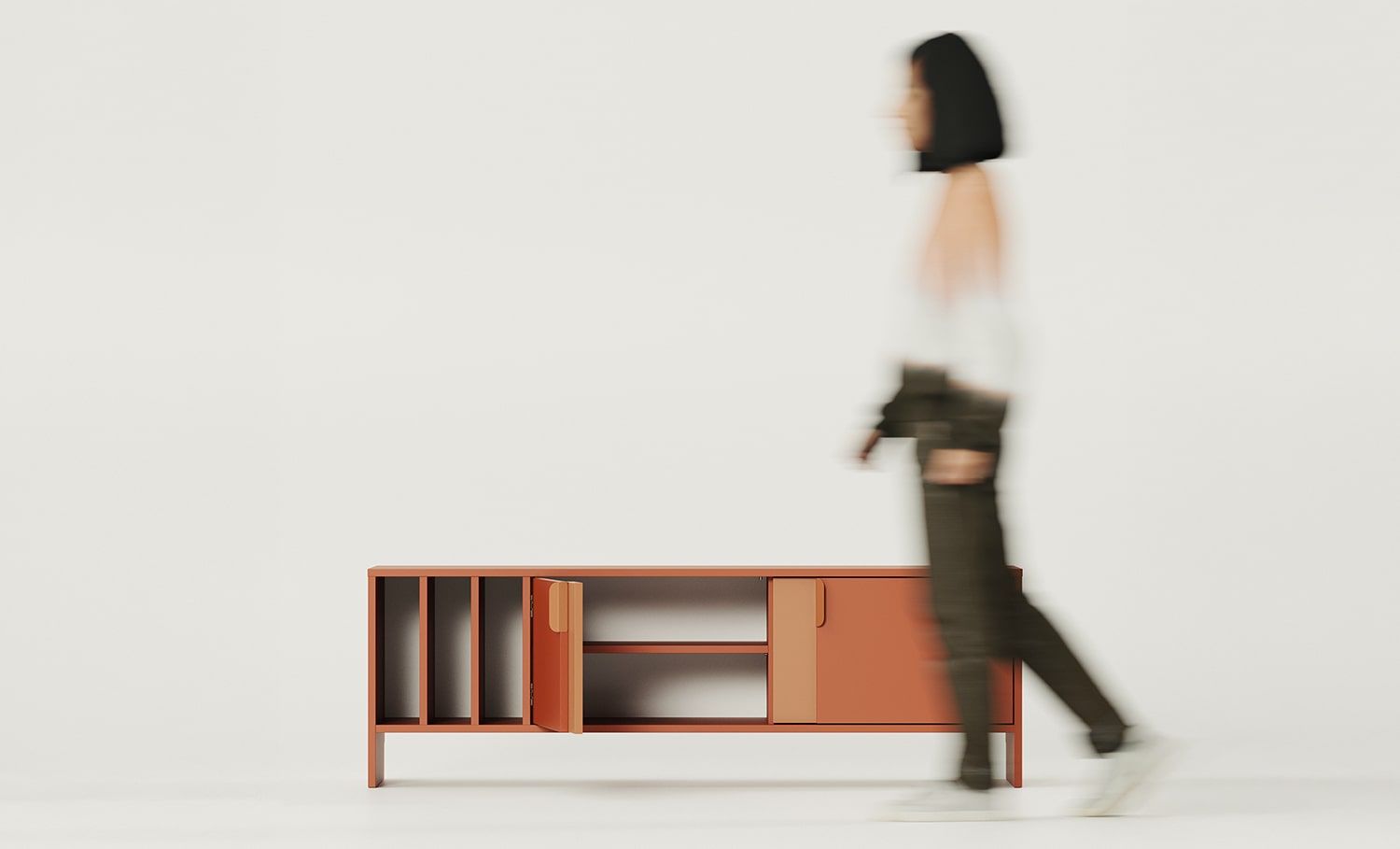 LAYERS armoire vinyle RTV LAY08
Couleur : Terracotta ardent
Couleur de la deuxième couche : Sahara Deep
Poignée : Poignée LAYERS 110 Terracotta feu