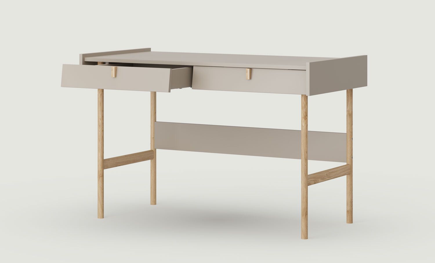 Bureau SKRA SKR88
Couleur : Frêne Blanc Argile
Poignée : Chêne Cale
Pieds : Chêne huilé