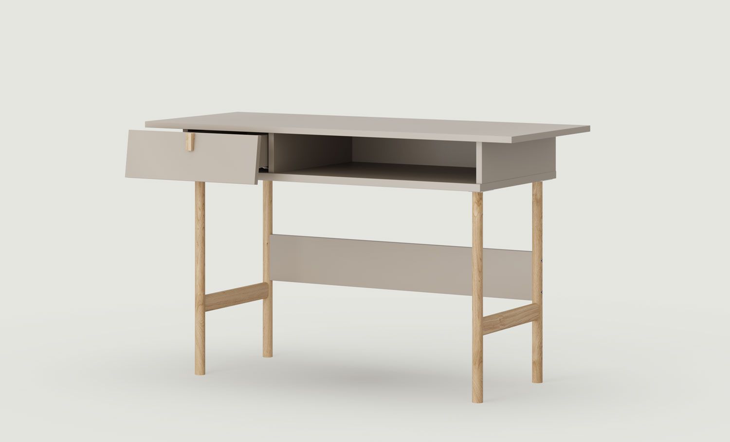 Bureau SKRA SKR88
Couleur : Frêne Blanc Argile
Poignée : Chêne Cale
Pieds : Chêne huilé
                            
                            