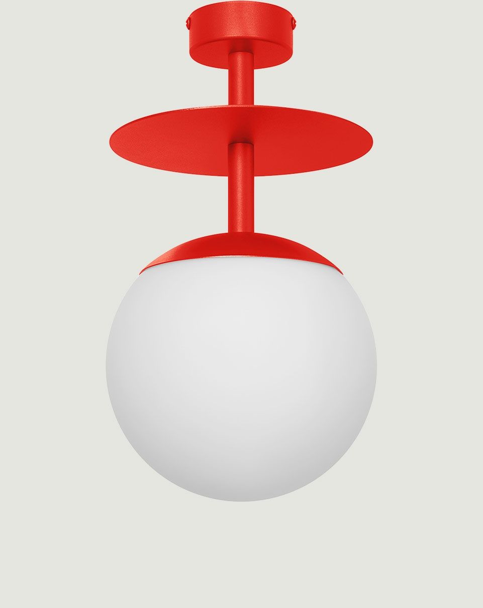 PLAAT B red-orange ceiling lamp / plafond