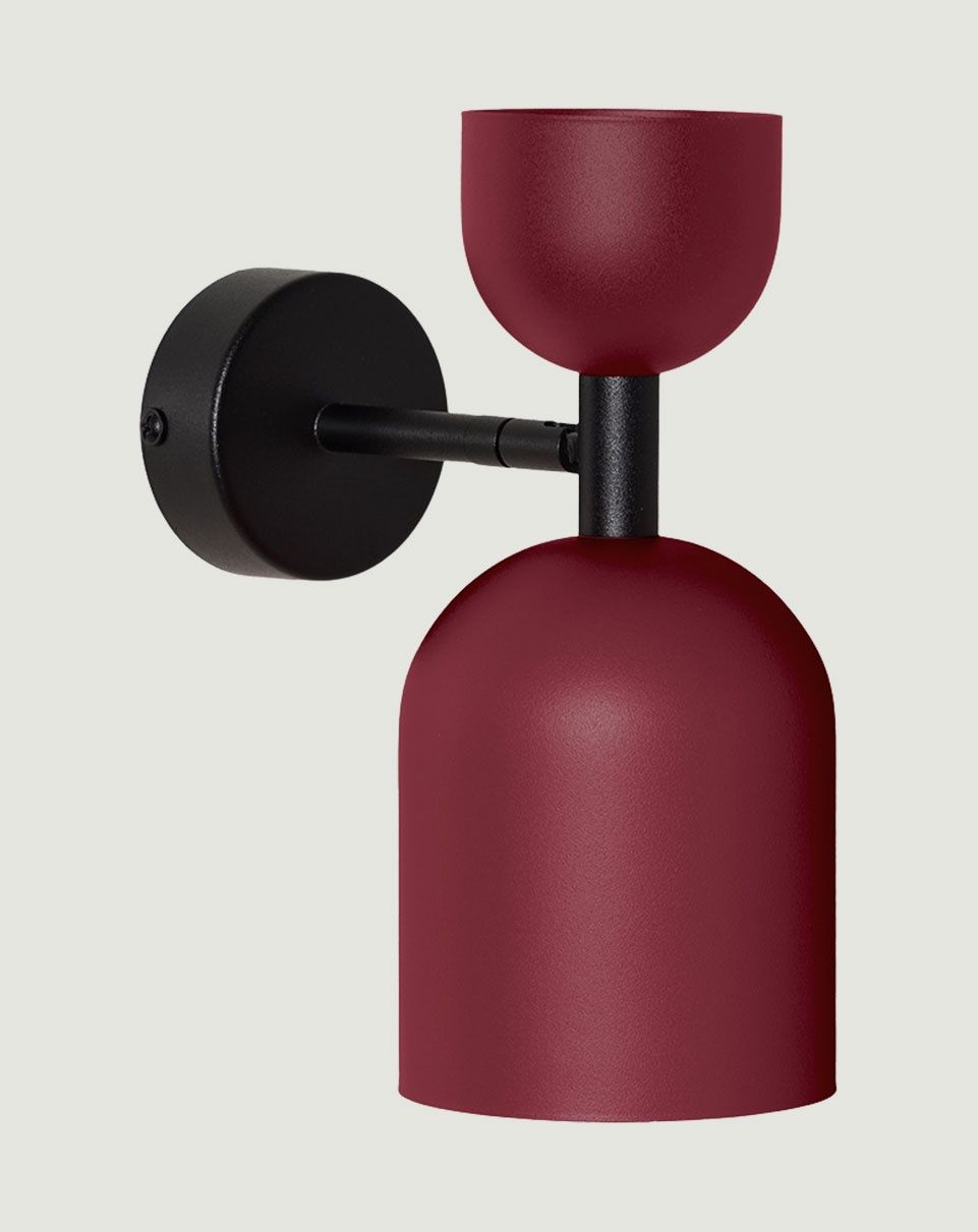 SUPURU W lampe murale réglable / applique murale bordeaux avec tube noir