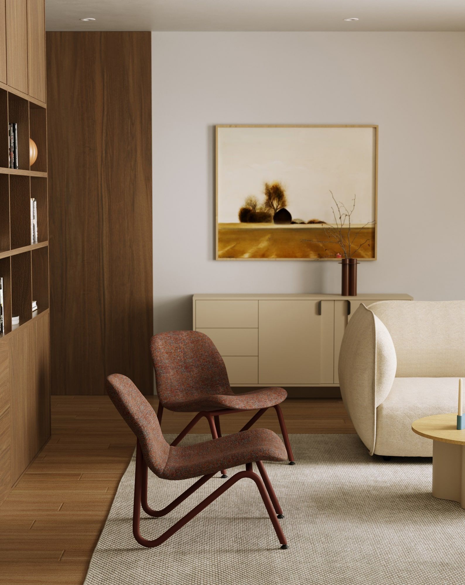 Fauteuil LORS
Couleur du châssis : Rouge Martien
Rembourrage : Olmo 01
                            