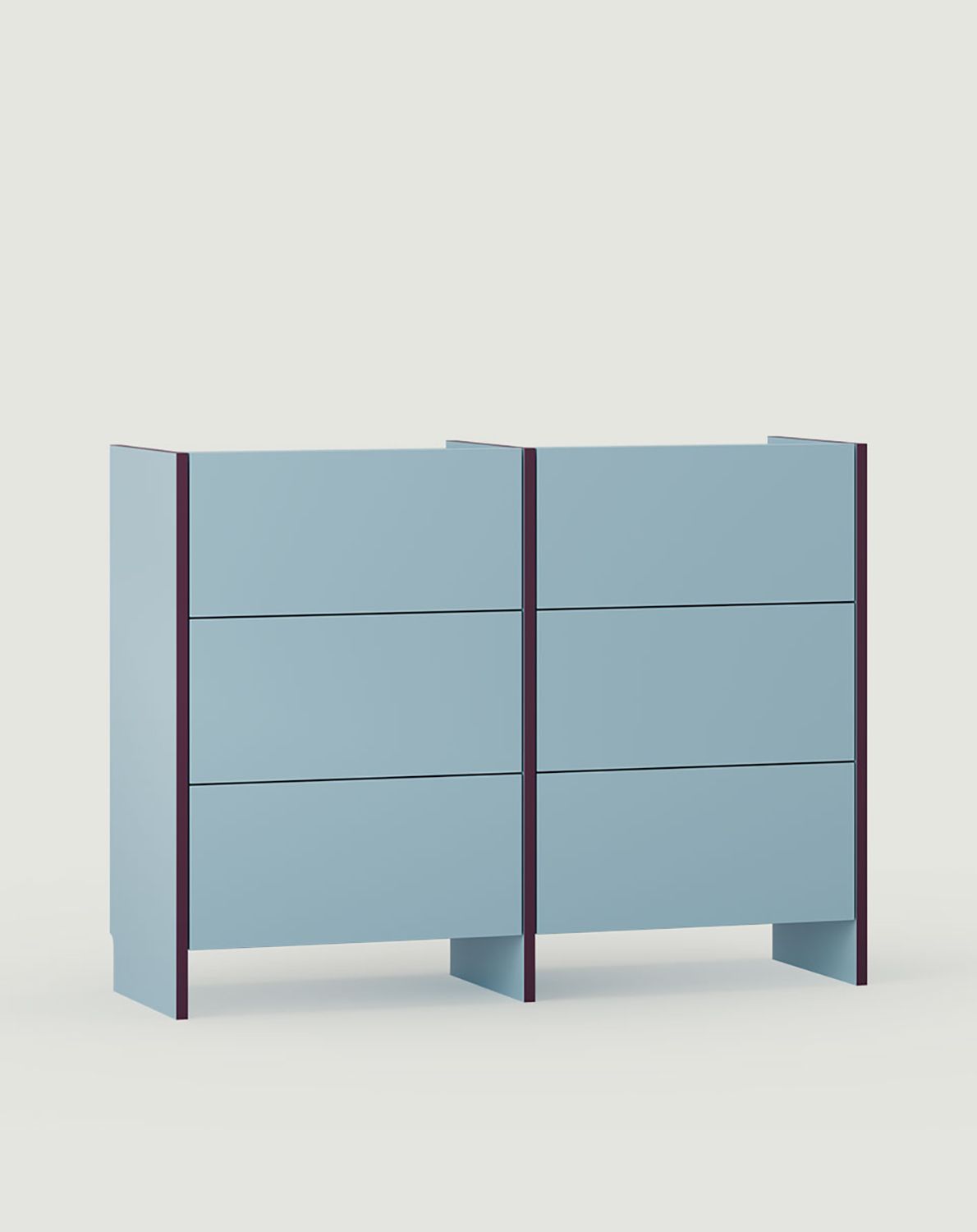 ASKA ASK04 commode
Couleur : Bleu colombe
Placage : Prune Rubis