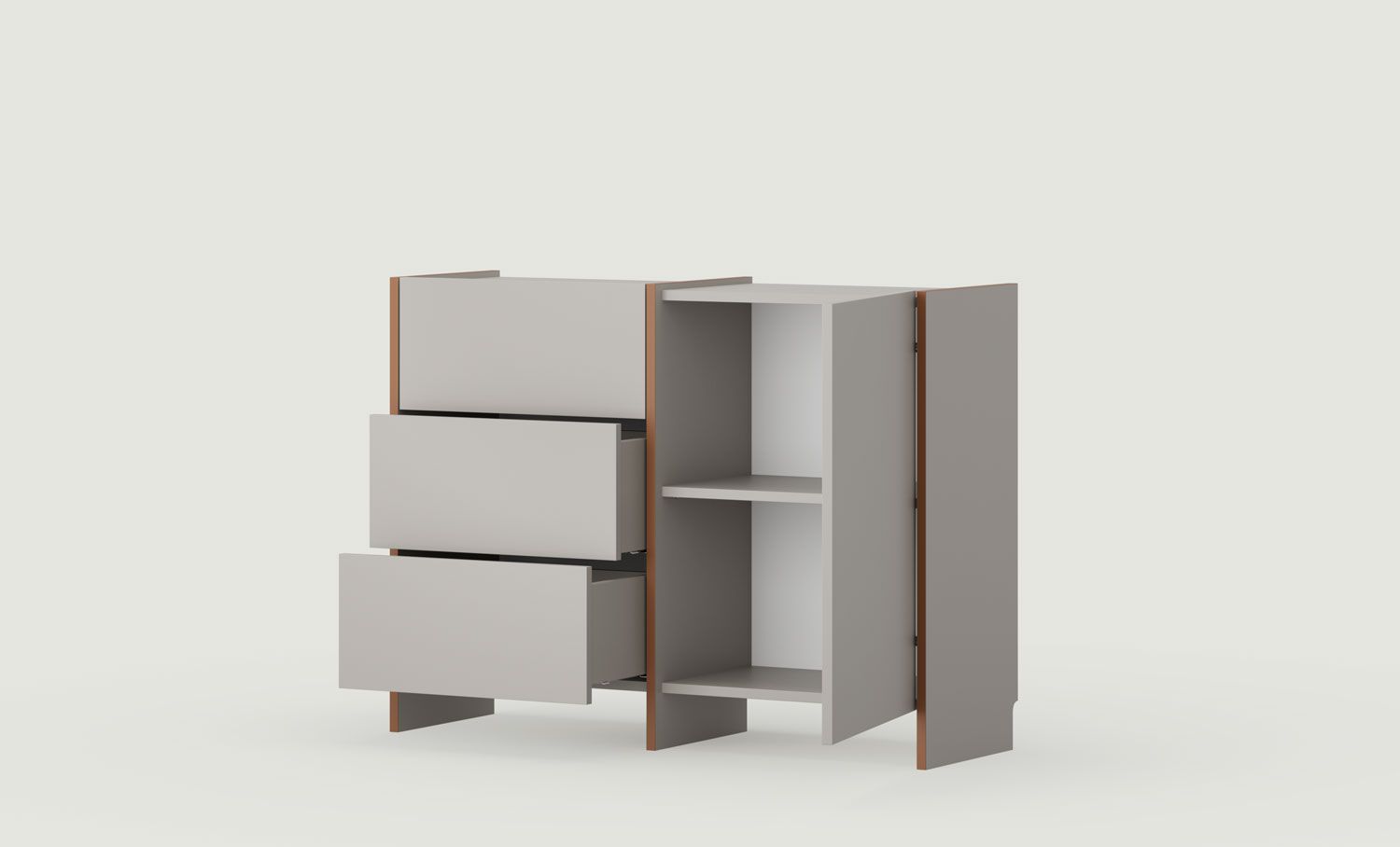 ASKA ASK05 commode
Couleur : Cachemire enveloppant
Placage : Sahara Deep