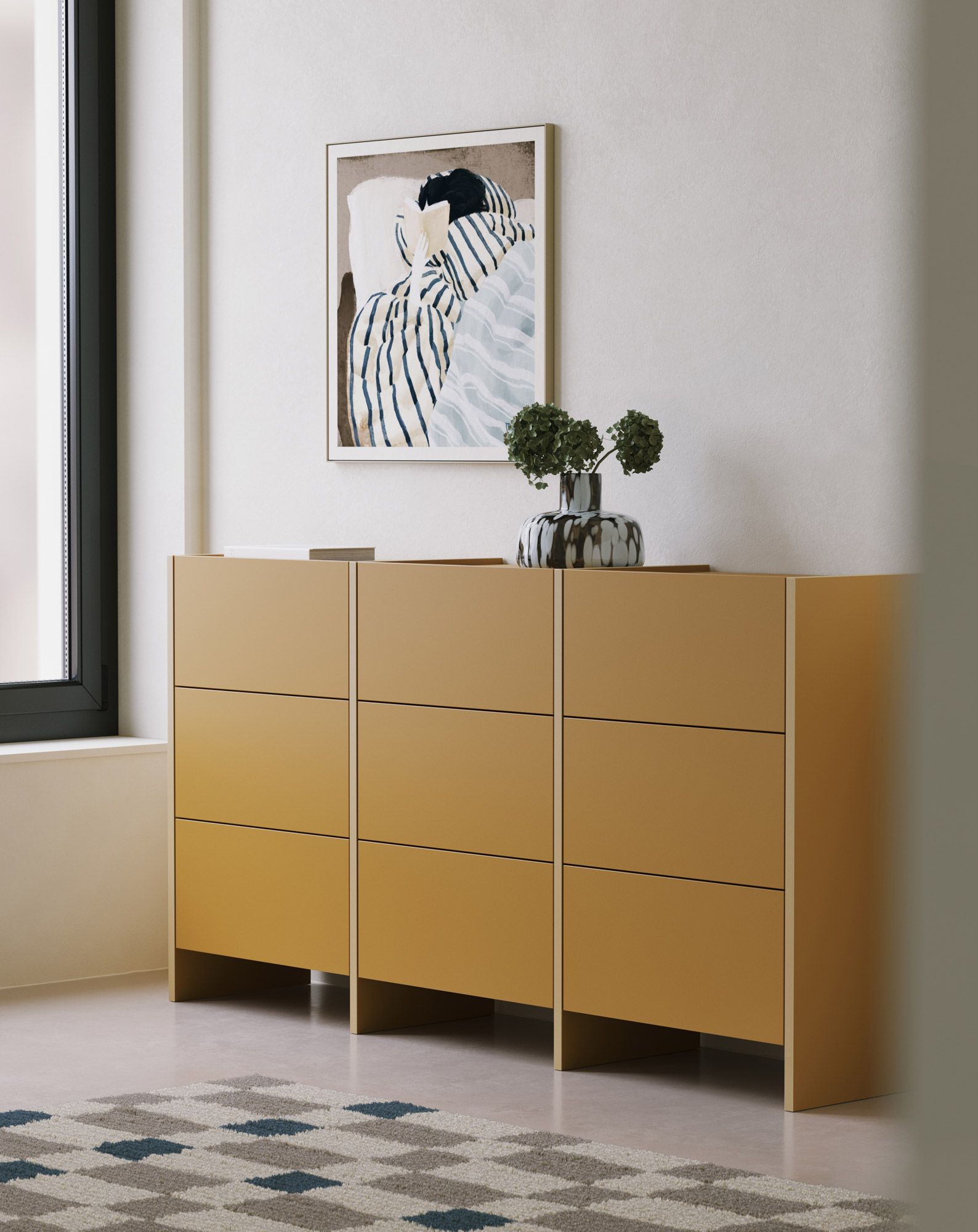 ASKA ASK07 commode
Couleur : Moutarde vintage
Placage : Contreplaqué