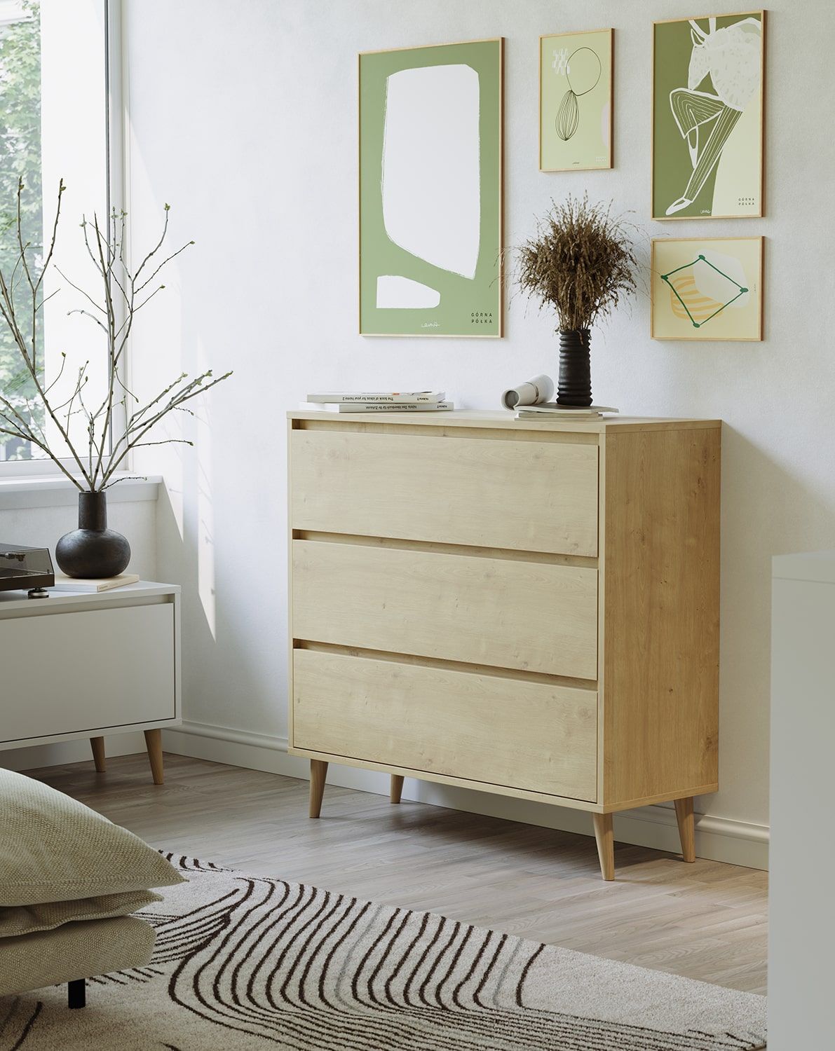 FKK1 Commode FENRIS
Couleur : chêne Hamilton
Pieds : Roller Chêne huilé