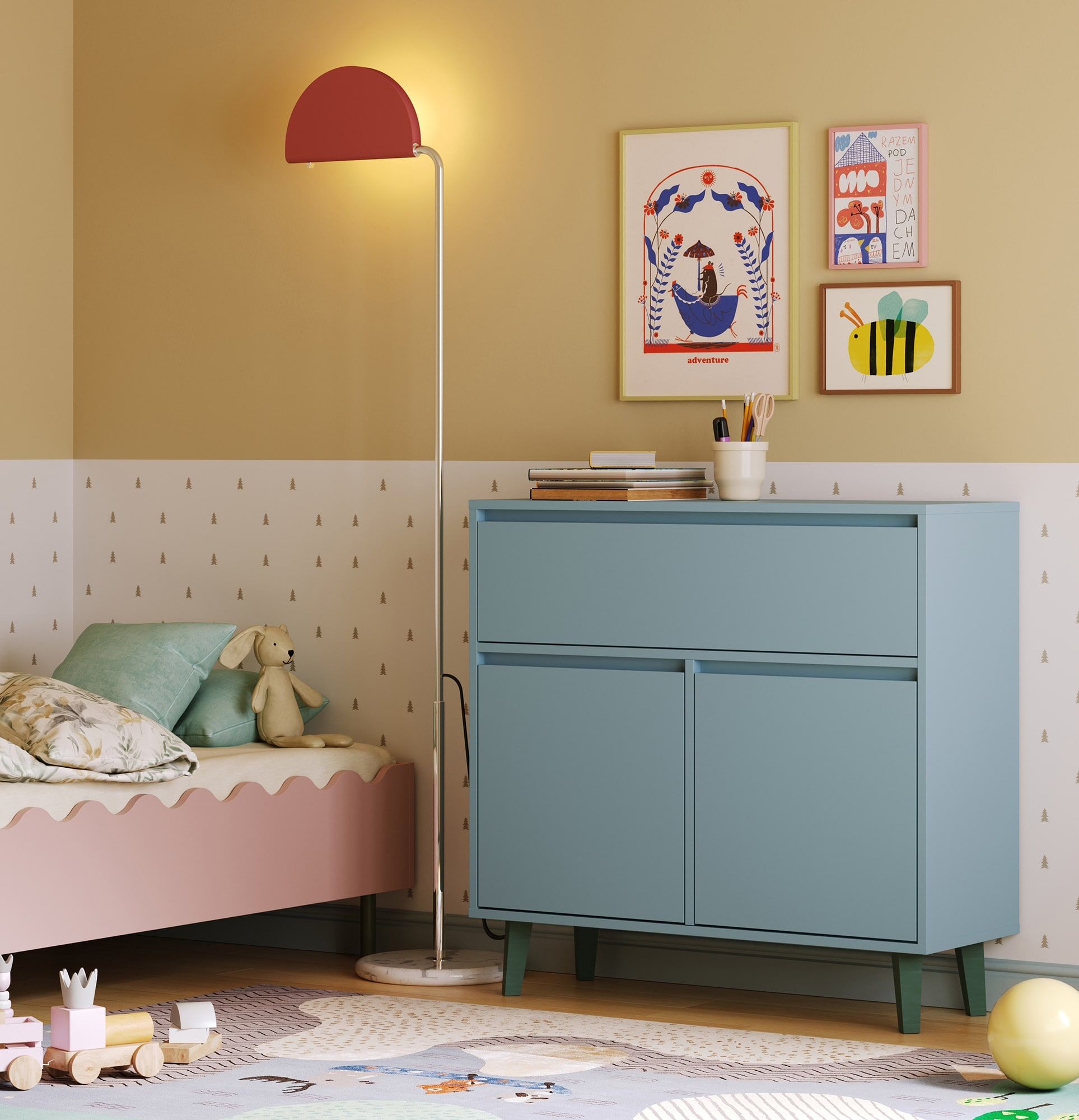Fenris KIDS FKK6K commode fermée avec portes sur pieds