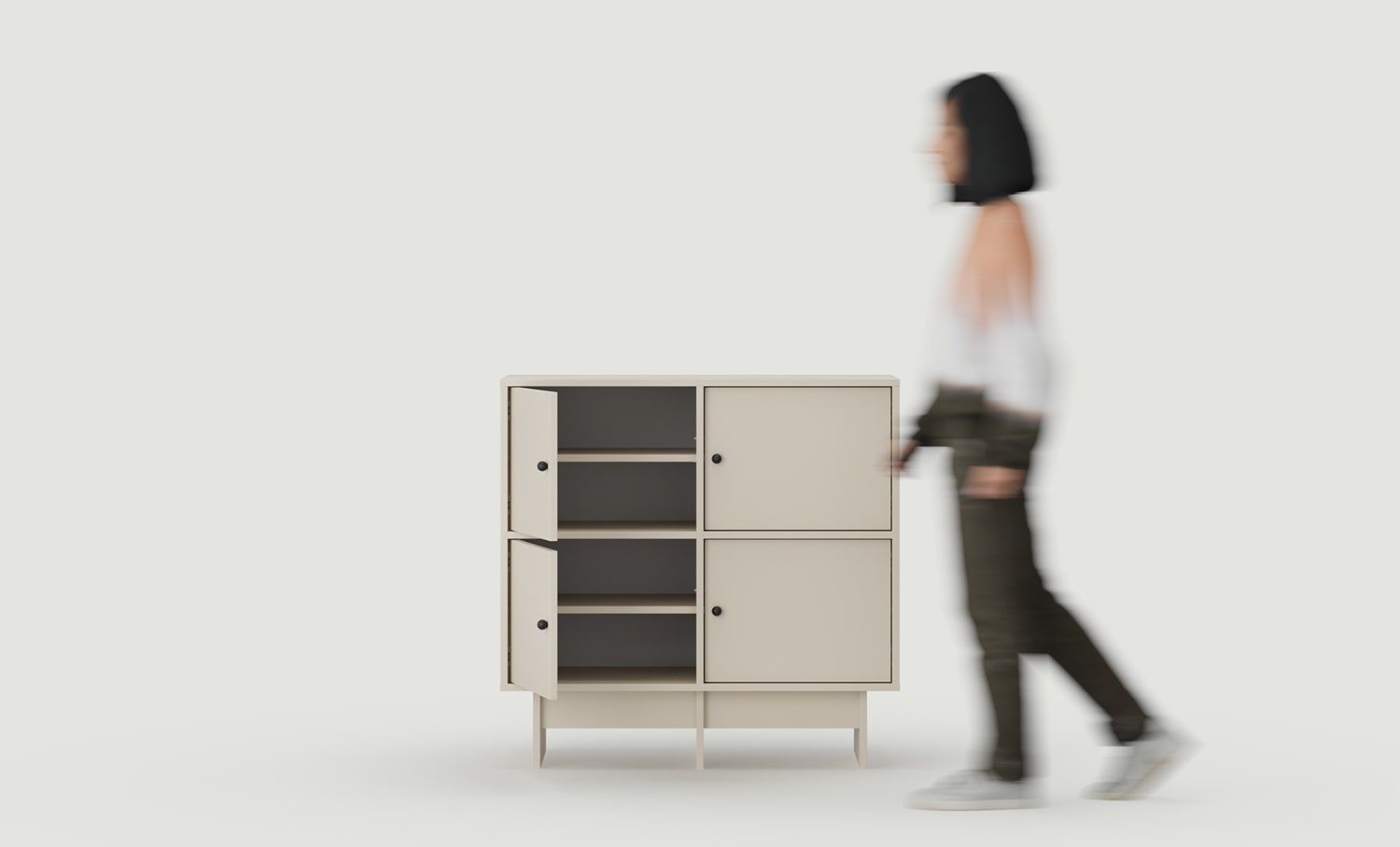 KABE KK01 commode en style JAPONAIS
Couleur : Cachemire enveloppant
Poignée : Poignée boule Noir KD