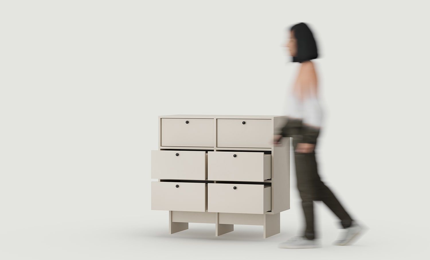 KABE KK02 commode en style JAPONAIS
Couleur : Cachemire enveloppant
Poignée : Poignée boule Noir KD