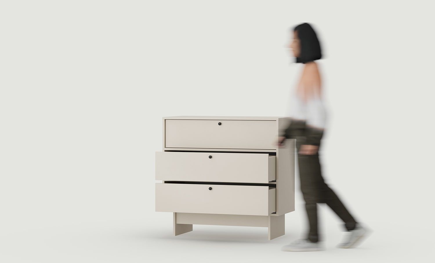 Commode KABE KK03 en style JAPONAIS
Couleur : Cachemire enveloppant
Poignée : Poignée boule Noir KD