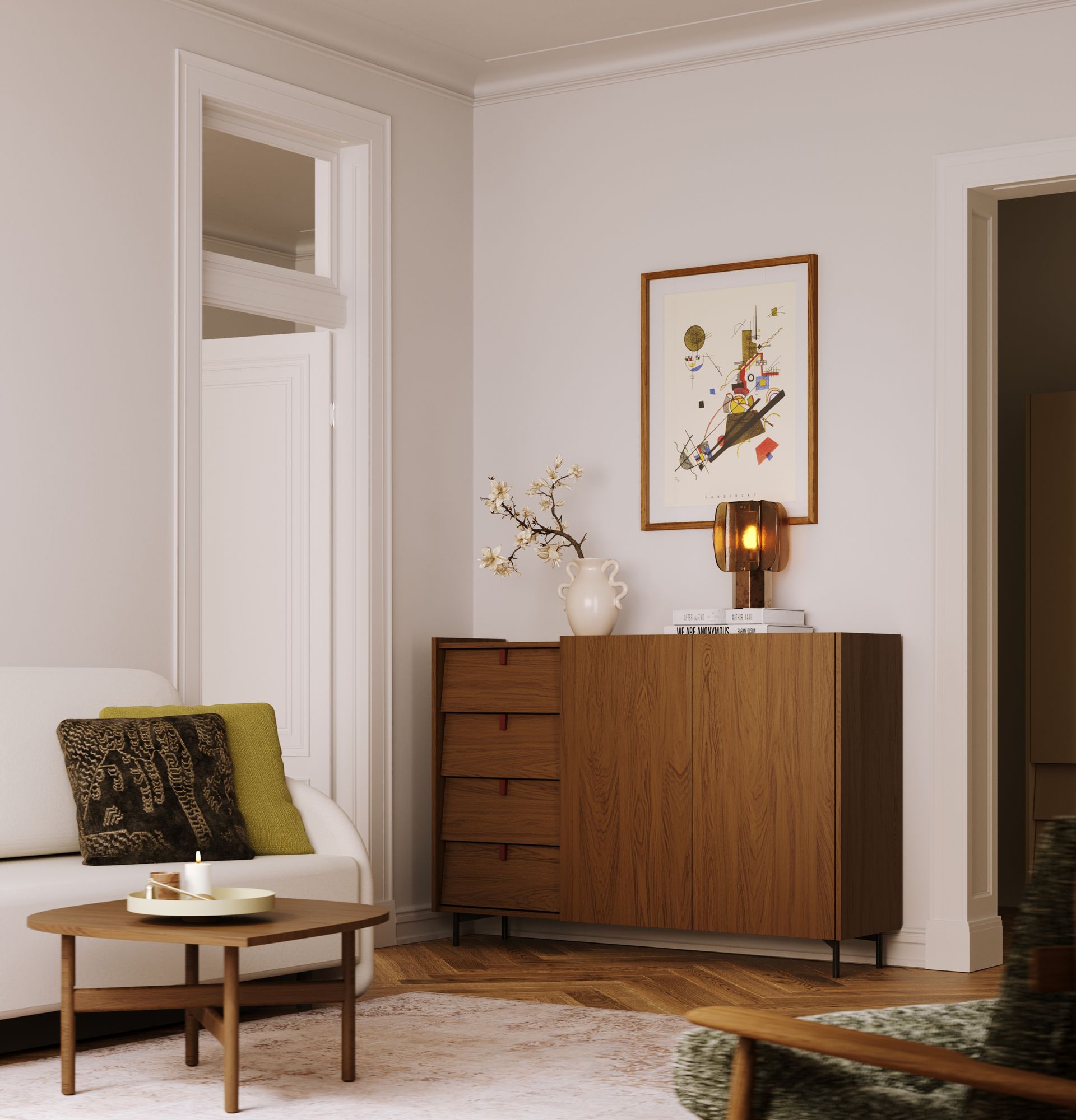 Commode SKRA SKR27 M
Couleur : Noyer Placage Chêne
Pied : Milky Way
Poignée : Burgundy wedge
                            
                            