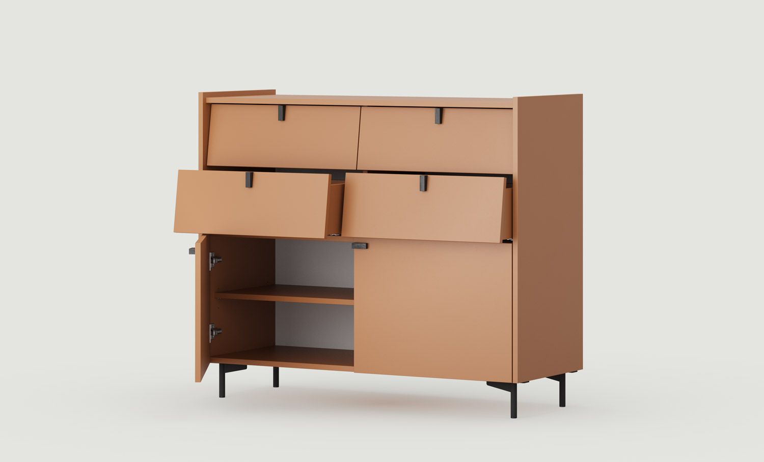 Commode SKRA SKR29
Couleur : Sahara Deep
Pied : Noir
Poignée : Wedge Black
