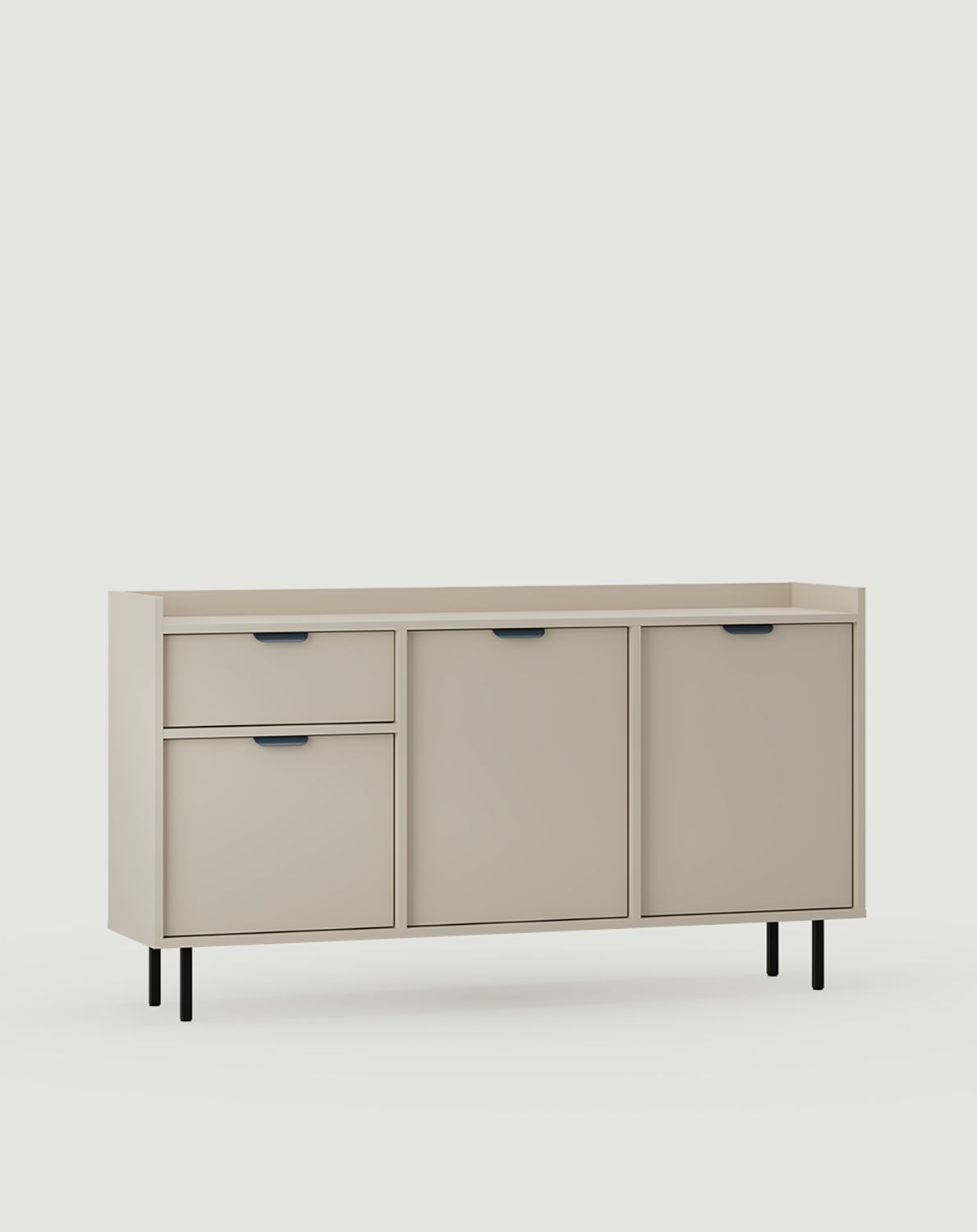 Armoire RTV SIGI KSTV1S
Couleur : Beige Champagne
Pied : Noir
Poignée : poignée LAYERS 110 Night Sailing