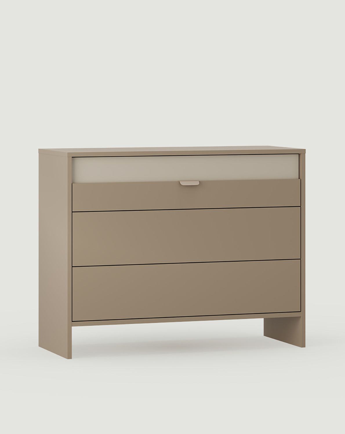 Commode à trois tiroirs LAYERS LAY11
Coloris : Beige Champagne
Couleur de la façade : Milky Way
Poignée : LAYERS 110 Milky Way