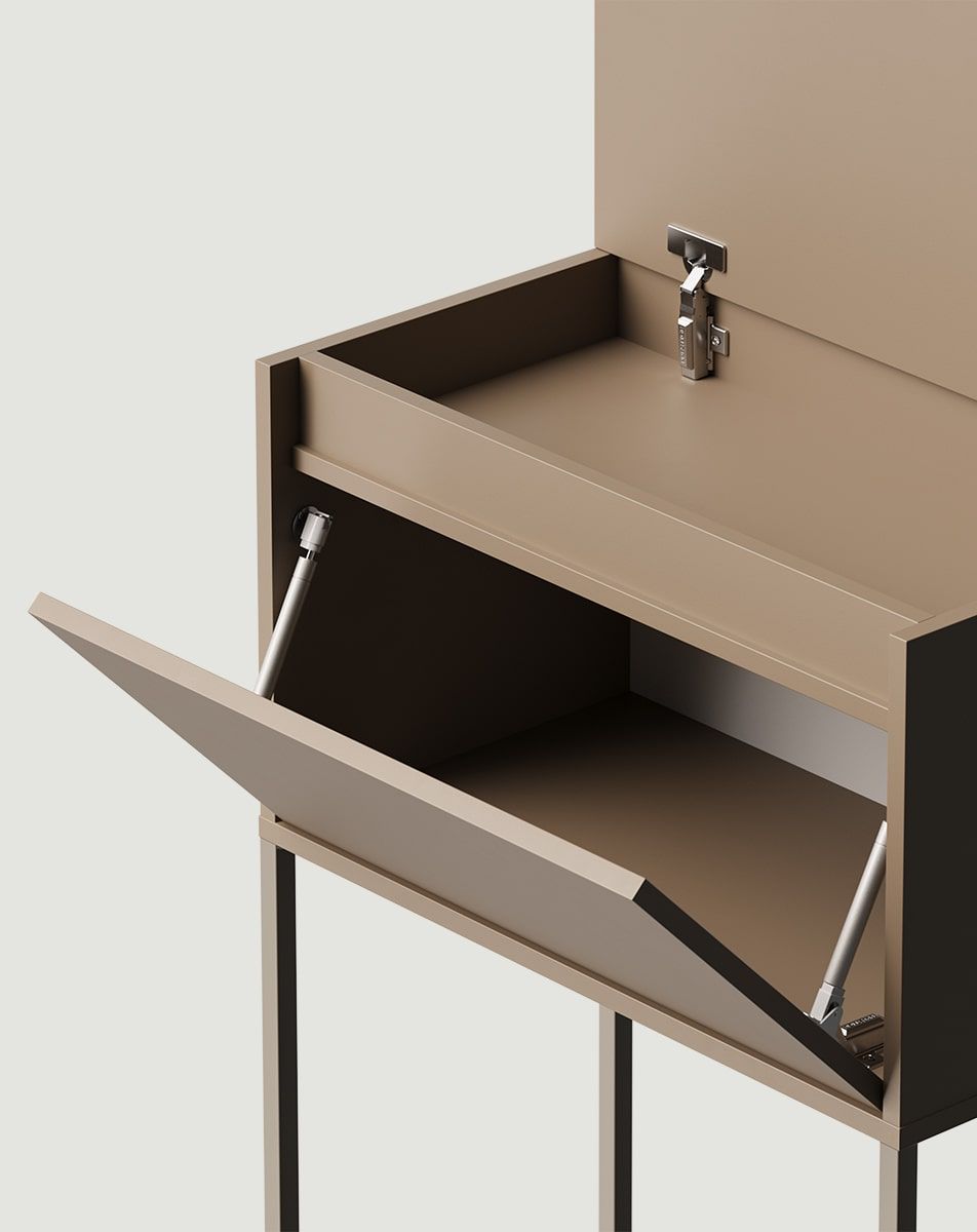 ODIS KD1 commode
Couleur : Cappuccino
Couleur du pied : Acier ODIS Noir