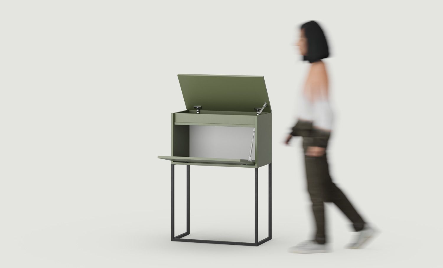 Commode ODIS KD1
Couleur : vert cyprès
Couleur des pieds : acier ODIS noir