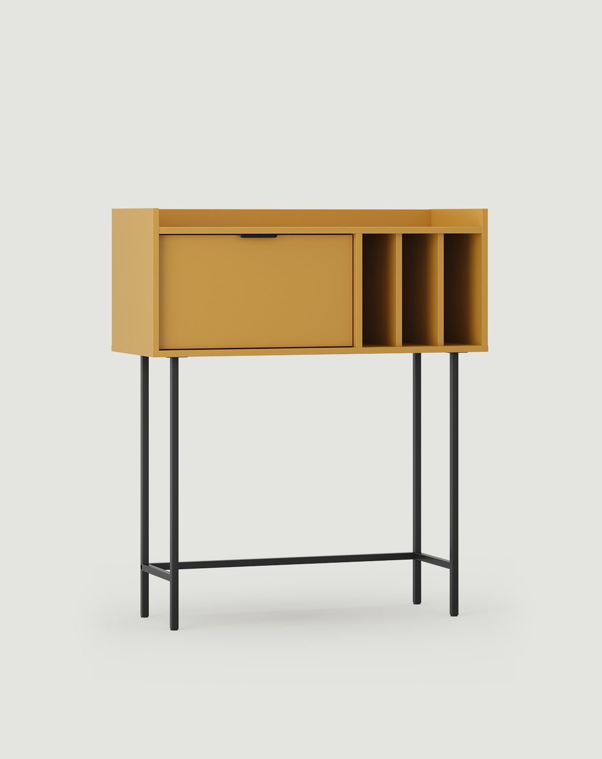Console haute SIGI KSW1
Couleur : moutarde vintage
Pied : noir
Poignée : Ling noir