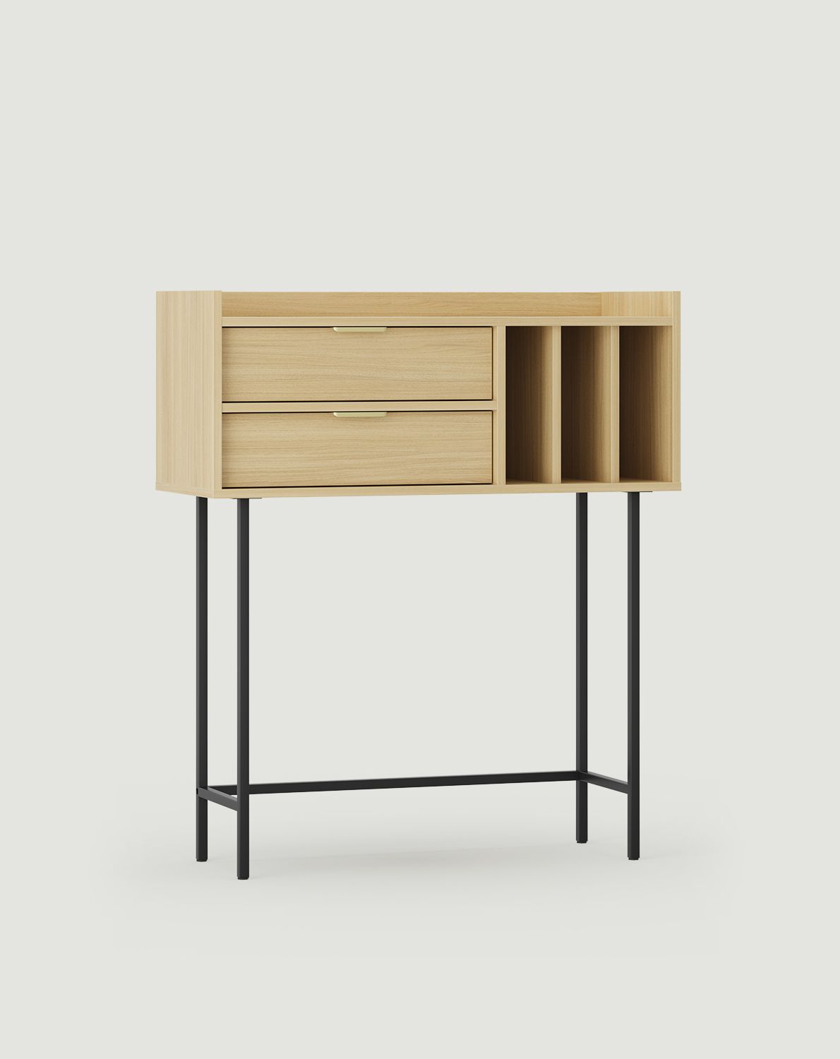 Console haute SIGI KSW2S
Couleur : Chêne sable
Pied : noir
Poignée : Ling Gold