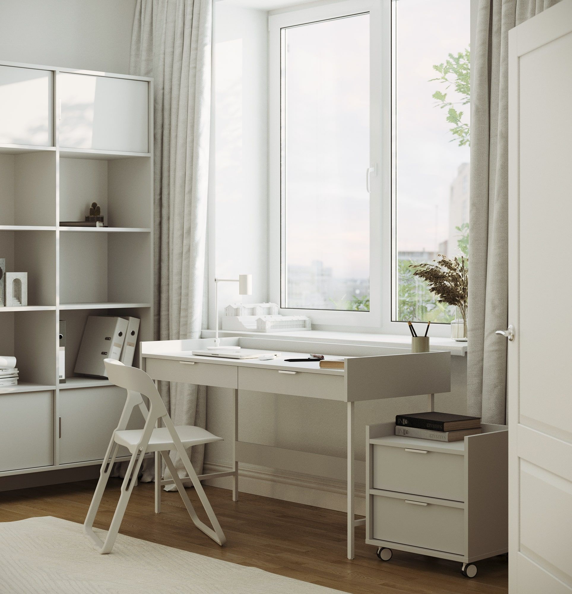 SIGI caisson de bureau sur roulettes SKKPRO2
Couleur : Gris silencieux
Roulettes : blanches et noires
Poignée : LING argent