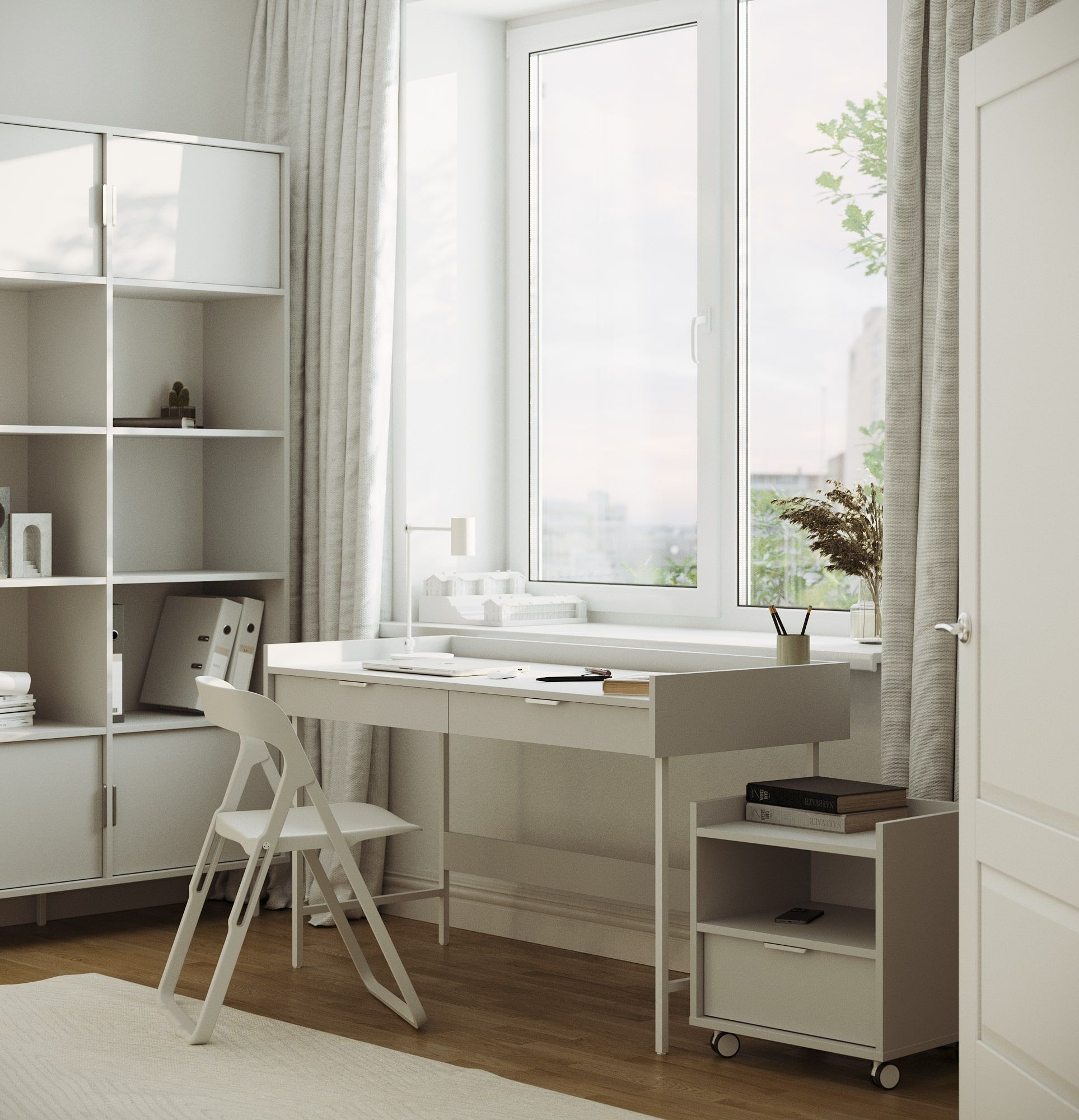 SIGI caisson de bureau sur roulettes SKKPRO3
Couleur : Gris silencieux
Roulettes : blanches et noires
Poignée : LING argent
