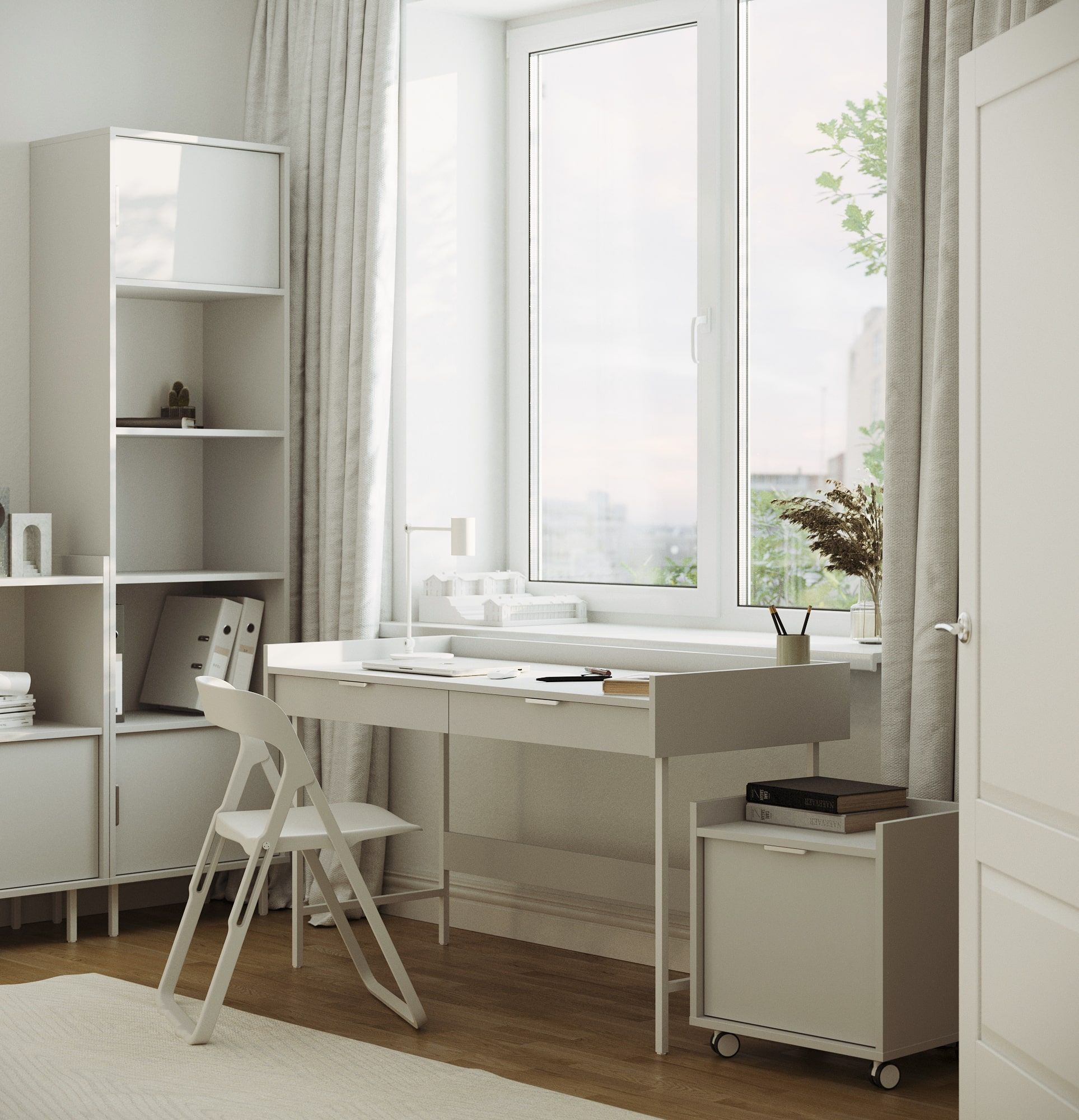 SIGI caisson de bureau sur roulettes SKKPRO4
Couleur : Gris silencieux
Roulettes : blanches et noires
Poignée : LING argent
                            