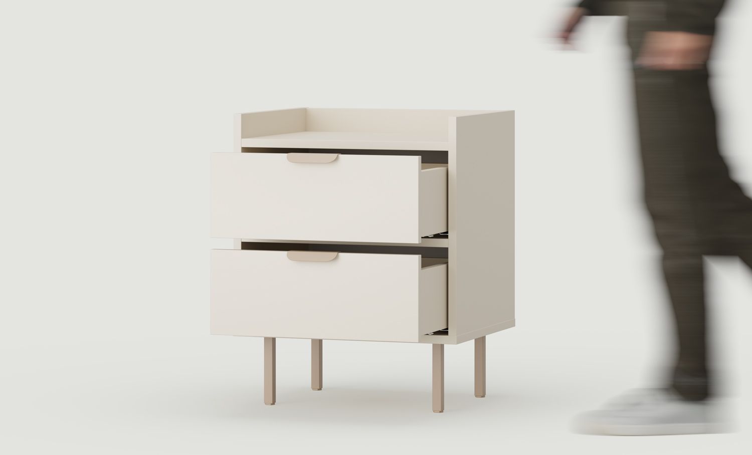 SIGI caisson de bureau SKPRO2
Couleur : beige champagne
Pied : Cappuccino
Poignée : LAYERS 110 Cappuccino