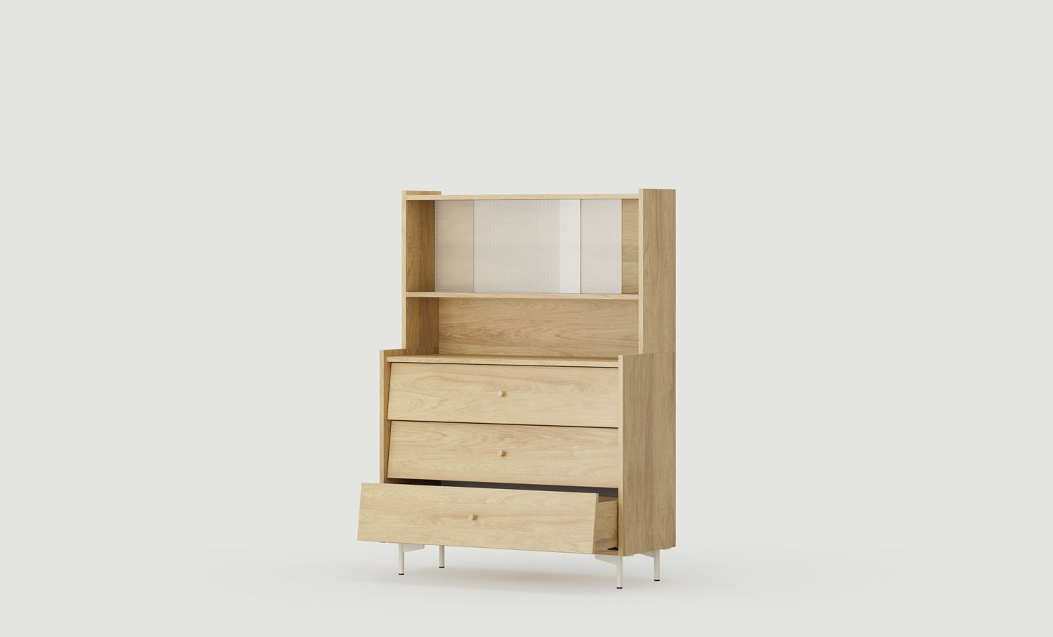 Buffet SKRA SKR42
Couleur : Hickory naturel
Pied : Milky Way
Poignée : bouton en chêne
