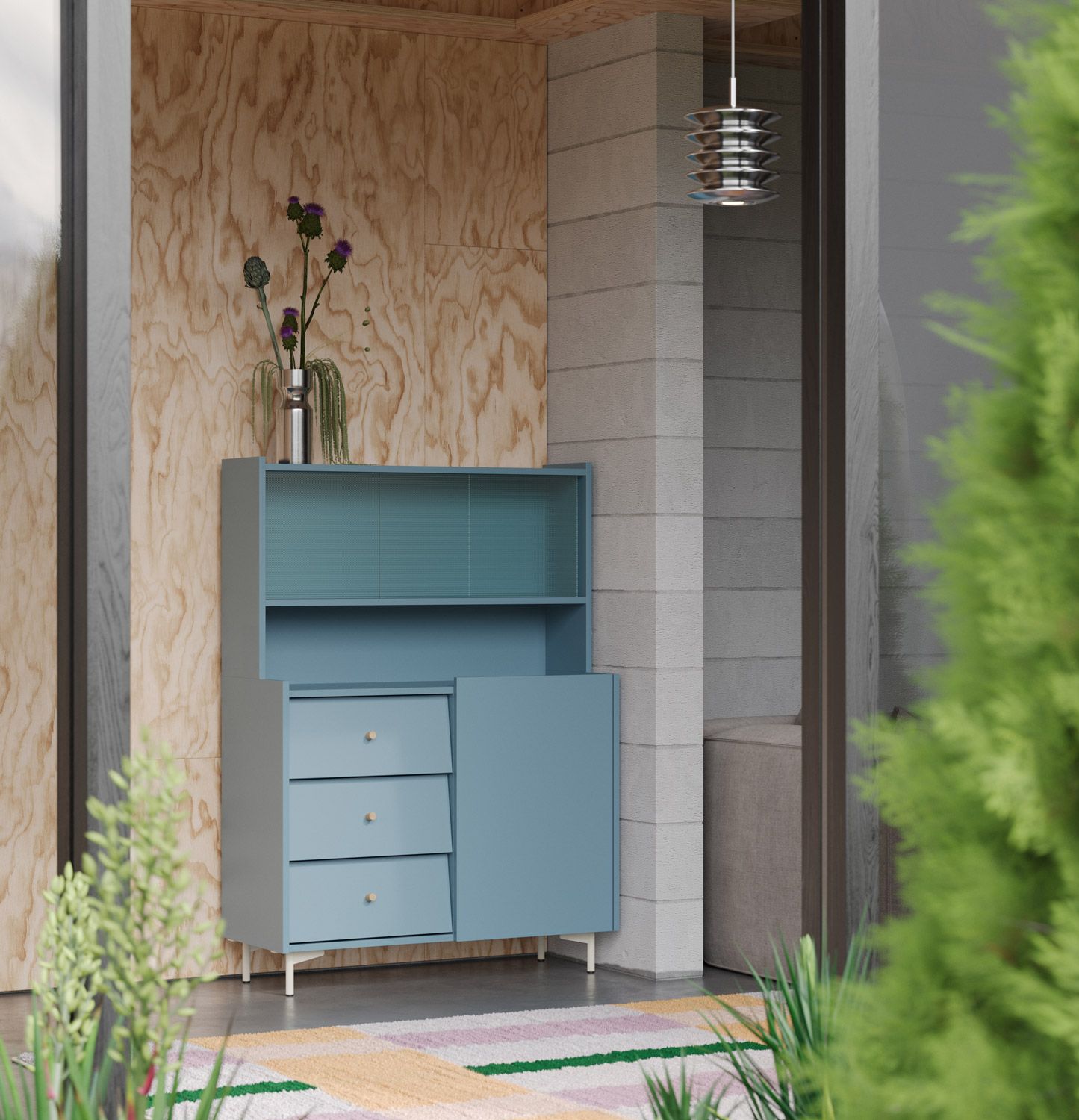Buffet SKRA SKR44
Couleur : Misty Morning
Pied : Milky Way
Poignée : Bouton en chêne
                            
