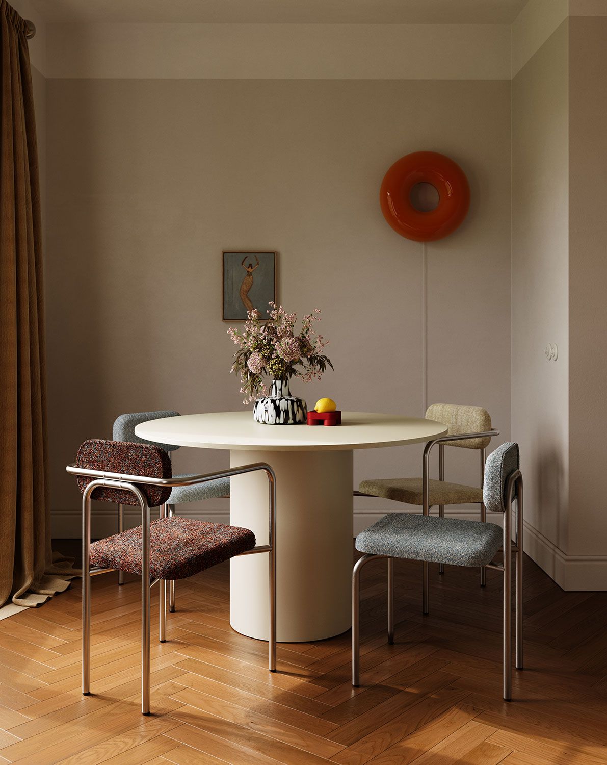 Chaise sans accoudoirs LUV en acier